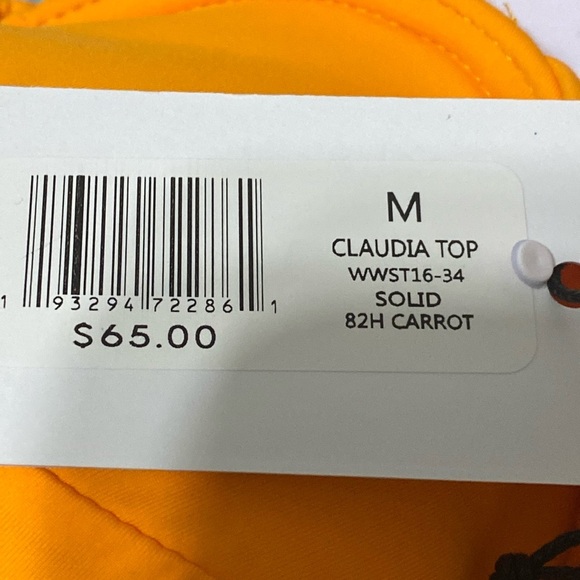 WeWoreWhat NEW Carrot Orange Claudia Top & Riviera Bottom Bikini Set Size M - Picture 11 of 12